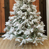 6.8 feet Heavy Frosty Long Snowy Leaves Xmas Tree, 210 Cms with 900 Branch Tips