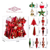 22Pcs Red & Green Big Long Nutcracker Assorted Christmas Tree Balls