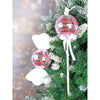2 Pcs Pink Shiny Disco Themed Big Size Candy Shaped Christmas Tree Ornaments