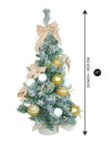 2 Ft. Gold Swirl Frosty Bushy Christmas Tree Filled With Balls And Ornament Fillers