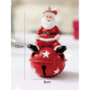 2Pcs Set Of Shiny Red Ringing Metal Bell With Sitting Santa Christmas Tree Ornaments