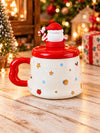 Santa Claus 3D Lid Ceramic Hot Chocolate and Coffee Christmas Mug