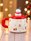 Snowman 3D Lid Ceramic Hot Chocolate and Coffee Christmas Mug
