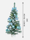 3 Ft. Pastel Blue Swirl Snowy Bushy Christmas Tree Filled With Ball Ornament And Fillers