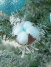 3 Ft. Pastel Blue Swirl Snowy Bushy Christmas Tree Filled With Ball Ornament And Fillers