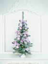 3 Ft. Pastel Purple Swirl Snowy Bushy Christmas Tree Filled With Balls And Ornament Fillers