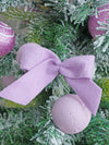 3 Ft. Pastel Purple Swirl Snowy Bushy Christmas Tree Filled With Balls And Ornament Fillers