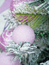 3 Ft. Pastel Purple Swirl Snowy Bushy Christmas Tree Filled With Balls And Ornament Fillers