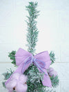 3 Ft. Pastel Purple Swirl Snowy Bushy Christmas Tree Filled With Balls And Ornament Fillers