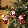 3Pcs Set Of Shiny Red Santa, Elf And Marshmallow Mug Christmas Tree Ornaments