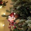3Pcs Set Of Shiny Red Santa, Elf And Marshmallow Mug Christmas Tree Ornaments