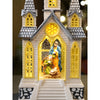 3 Tower Church With Holy Family Decor With Musical Glitter Water, Rotation & Light