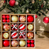 40Pcs Candy Canes Red & Gold Christmas Tree Balls