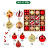 40Pcs Candy Canes Red & Gold Christmas Tree Balls