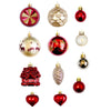 40Pcs Maroon Sequenced With Gold Christmas Tree Balls