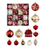 40Pcs Maroon Sequenced With Gold Christmas Tree Balls