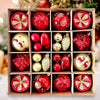 40Pcs Red Sequenced With Gold Christmas Tree Balls
