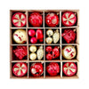 40Pcs Red Sequenced With Gold Christmas Tree Balls