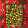 42 Pcs Gold Shiny Mix Themed Christmas Balls Tree Hanging