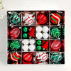 46Pcs Joy Swirls Red, Green & White Christmas Tree Balls
