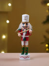 Christmas Band Set of 4 Wooden Nutcrackers, Christmas Tree Ornaments,( 5.1 inches Ht)