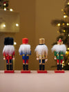 Royal Glitter Set of 4 Wooden Nutcrackers, Christmas Tree Ornaments, 5.1 inches ht
