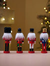 Royal Guard Multicolour Set of 4 Wooden Nutcrackers, Christmas Tree Ornaments, 5.1 inches ht