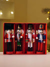 Royal Guard Multicolour Set of 4 Wooden Nutcrackers, Christmas Tree Ornaments, 5.1 inches ht