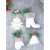 4 Pcs Silver Furry Winter Accessories Themed Christmas Tree Ornaments