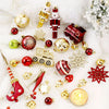 50Pcs Deep Maroon Burgundy & Gold Christmas Tree Ornaments