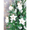 5 Pcs Double Glitter Jute Themed Christmas Tree Ornaments