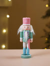 Pastel Candy Wonderland Set of 5 Wooden Nutcrackers, Christmas Tree Ornaments, 5.1 inches ht