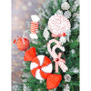 5 Pcs Red Candyland Themed Big Size Christmas Tree Ornaments