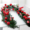 6.5 Feet Heavily Loaded Red Ornament Bushy Deep Green Christmas Garland