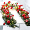6.5 Feet Heavily Loaded Red Ornament Bushy Deep Green Christmas Garland