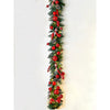 6.5 Feet Heavily Loaded Red Ornament Bushy Deep Green Christmas Garland