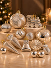 60 pcs Champagne Gold Christmas Tree Ornaments, Xmas Tree Decoration Balls Set