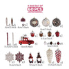 60 Pcs Maroon, Brown & Gold Pinecone Themed Christmas Balls Tree Hanging