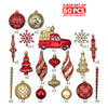 60 Pcs Classic Red & Gold Campavan Themed Christmas Balls Tree Hanging