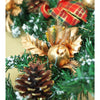 6 Ft. Gold, Green Red Bows, Xmas Garland Filled With Cherries, Snow Dust Fillers & Pinecones Christmas Garland