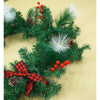 6 Ft. Red Black Bow, Deep Green Xmas Garland Filled With Cherries, Snow Dust Fillers & Pinecones Christmas Garland