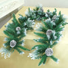 6 Ft. Snow Dust, Green Xmas Garland Filled With Snow Dust Fillers & Snow Pinecones Christmas Garland
