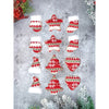 12 Pcs Red Knitted Snowflakes Themed Christmas Tree Ornaments