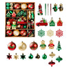 70Pcs London Teddy Red & Green Themed Assorted Christmas Tree Balls