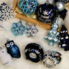 70Pcs Blue & Silver Owl Chandelier Themed Assorted Christmas Tree Balls