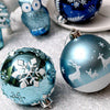70Pcs Blue & Silver Owl Chandelier Themed Assorted Christmas Tree Balls