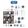 70Pcs Blue & Silver Owl Chandelier Themed Assorted Christmas Tree Balls