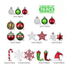 70 Pcs Red & Green Elf Hat Themed Christmas Balls Tree Hanging