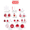 70 Pcs Red & White Gingerbread Themed Christmas Balls Tree Hanging
