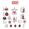 70 Pcs Red & White Santa Claus Themed Christmas Balls Tree Hanging